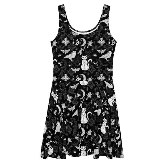 Gothic Mystic Cat Dress - Picture 2 of 10